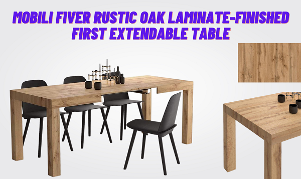 Mobili Fiver Rustic Oak Extending Dining Table