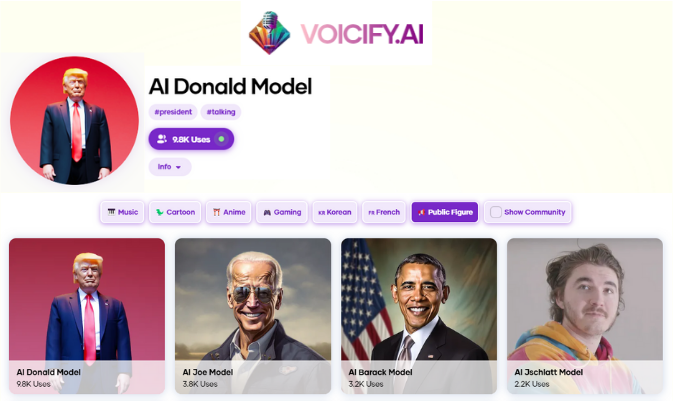 Voicify – Best Donald Trump AI Voice Song Generator